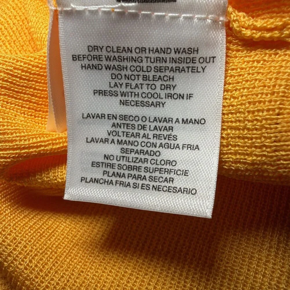 NWT Ann Klein SZ M Yellow‎ Lightweight Spring Luxe Open Long Cardigan Duster $99